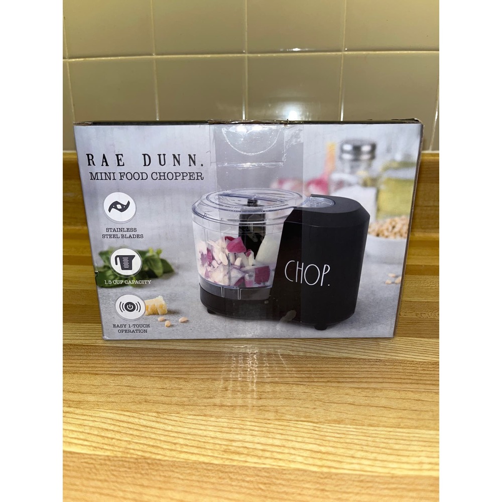 Rae Dunn Mini Food Chopper 1.5cup RDFC703 BLK New In Box